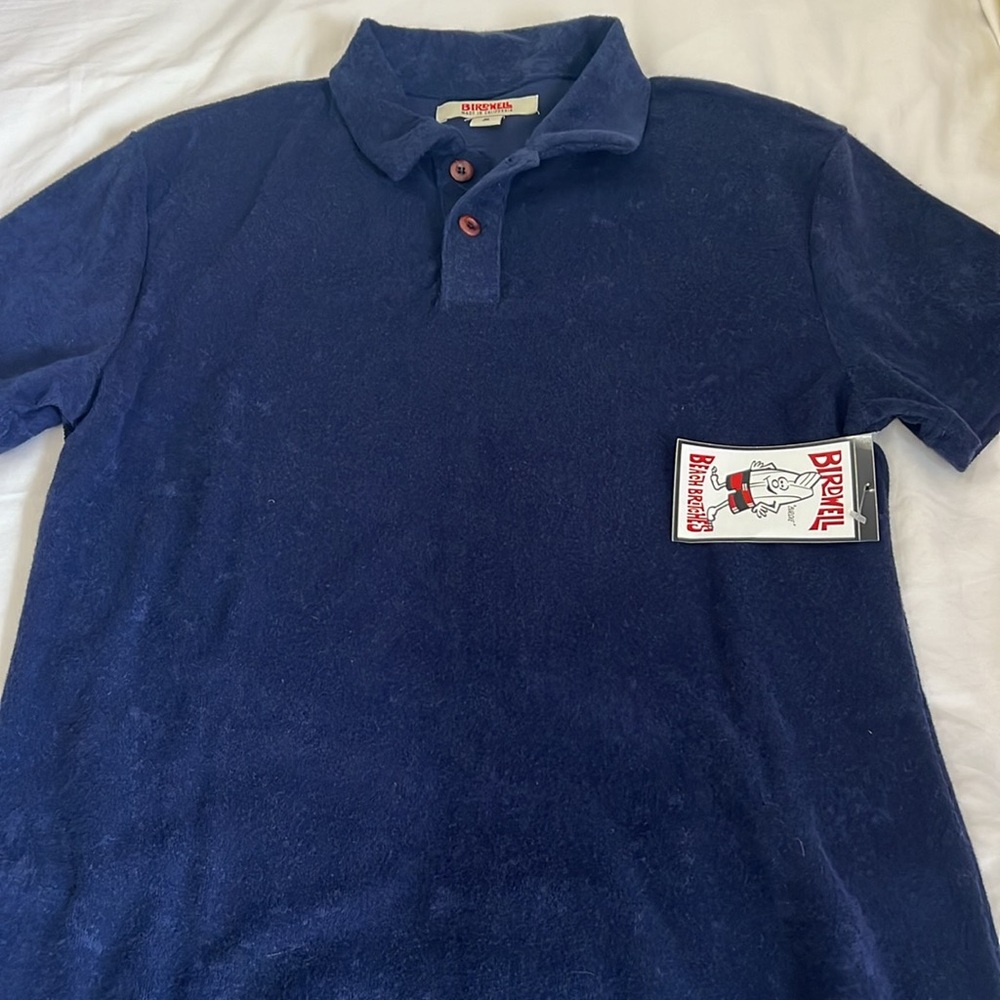 Mens Birdwell Terry Blue Polo - Picture 6 of 6